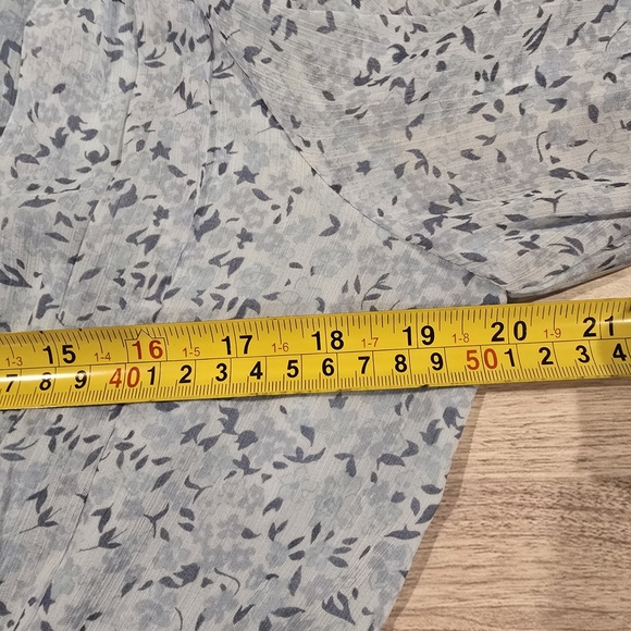 House of Harlow 1960 Shona Joy Mockneck Long Sleeve Smocked Mini Dress Blue L. - Picture 11 of 13